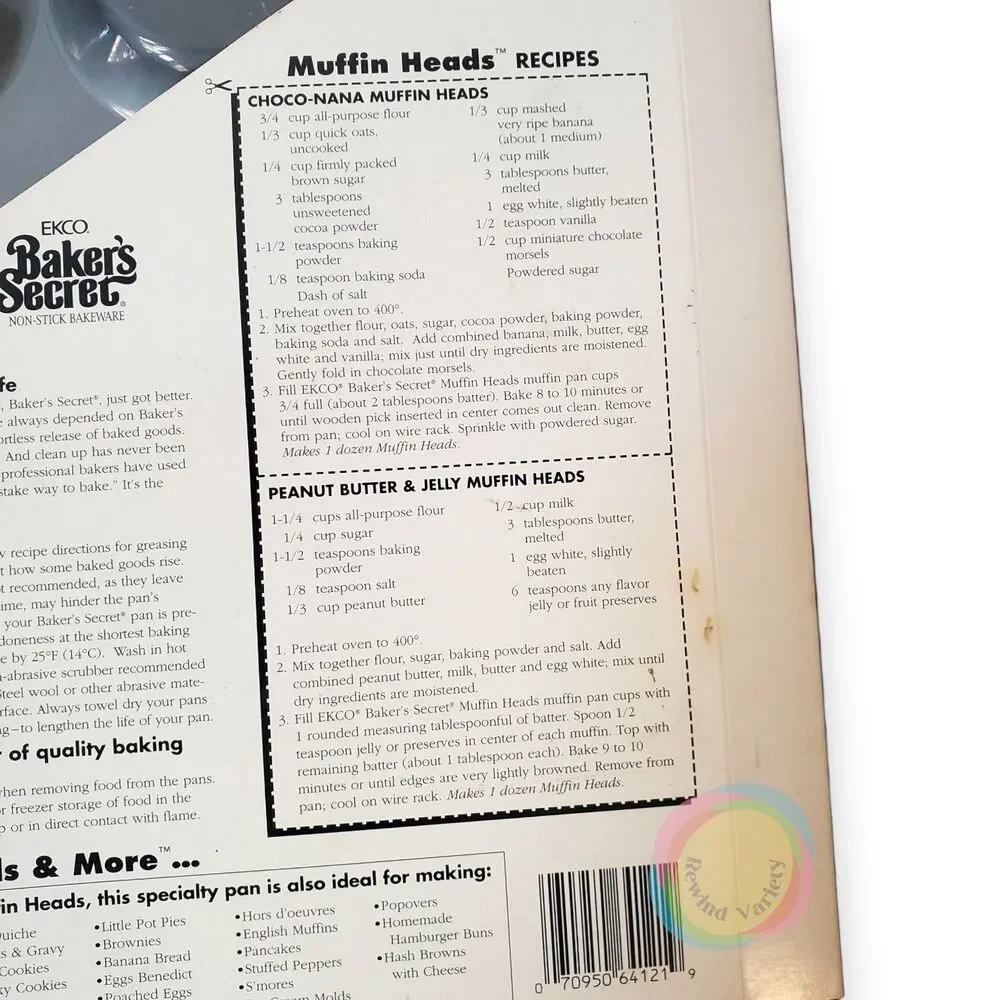 EKCO Baker's Secret Muffin Heads Nonstick Bake Pan